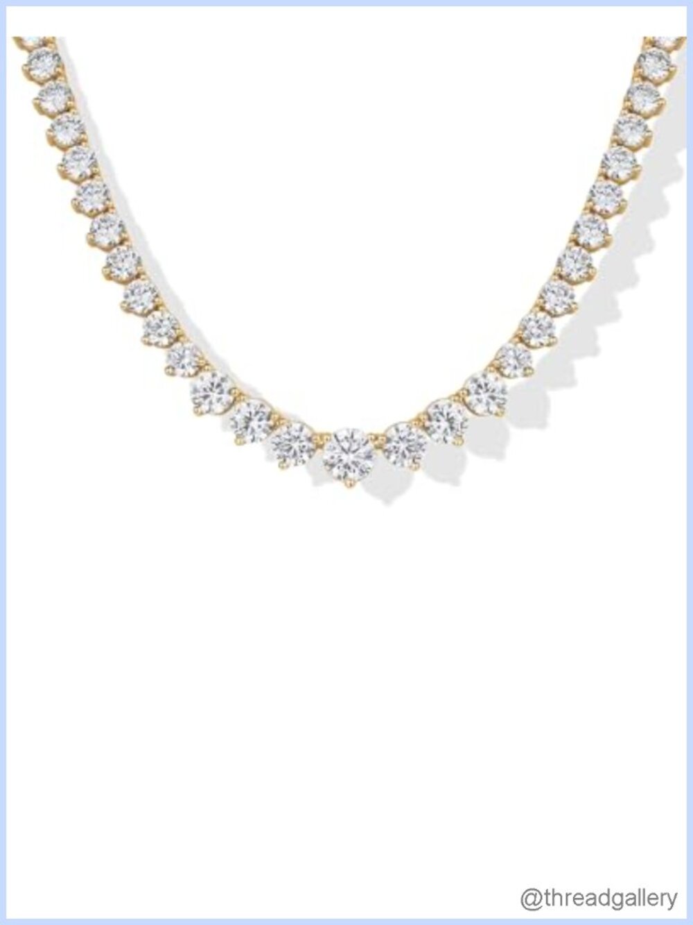 14K Gold Plated Graduated Tennis Necklace 16" CZ Wedding